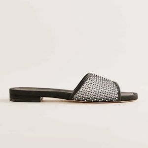 Reformation Eliza Rhinestone Mesh Flat Sandal